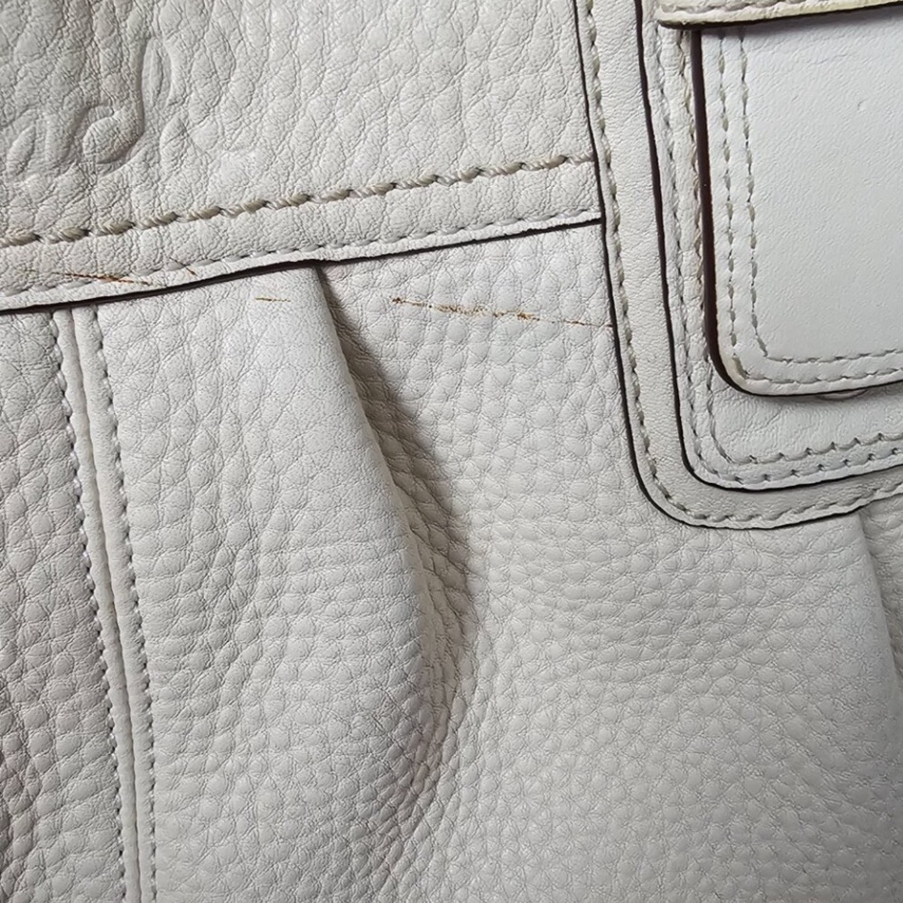 COACH SoHo Ivory Cream Pebbled Leather Large Tote Shoulder Bag Genuine COA EUC - Picture 13 of 15